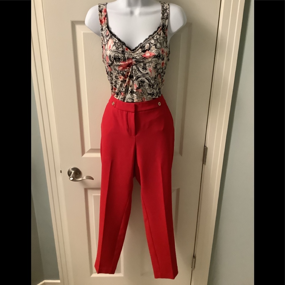 White House Black market taper ankle red pants